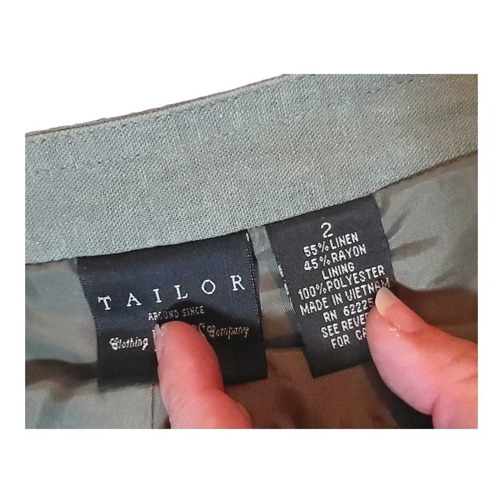 Tailor B. Moss Green A-Line Midi Skirt with Embellishments - Picture 4 of 6